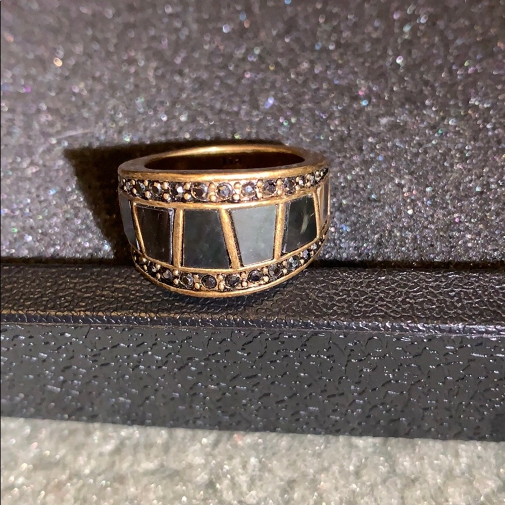 Bronze ring with geometric panels Lia Sophia Ring